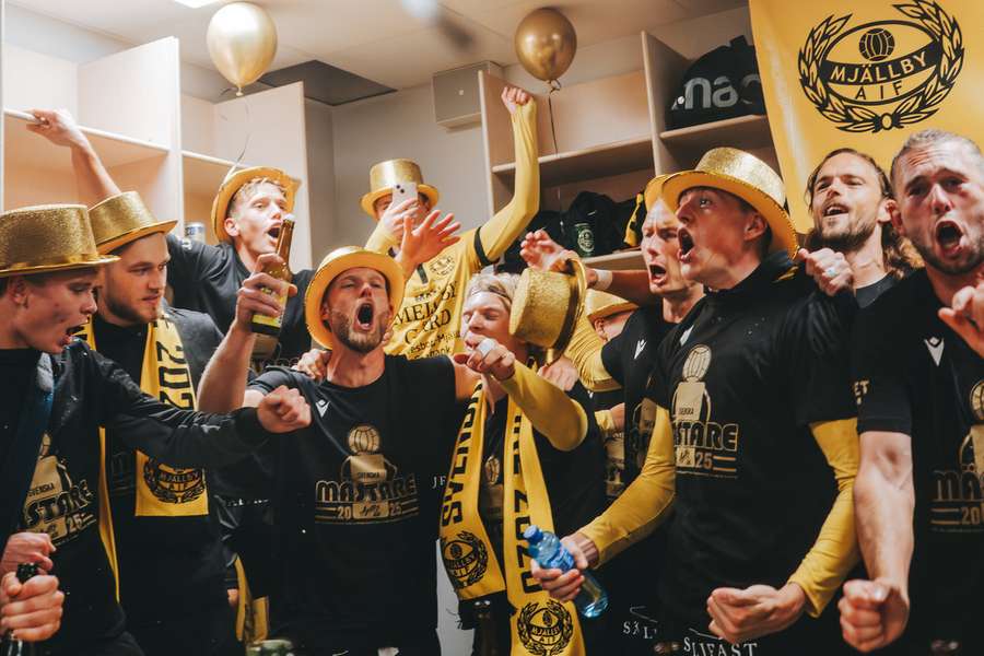 Mjällby’s celebration