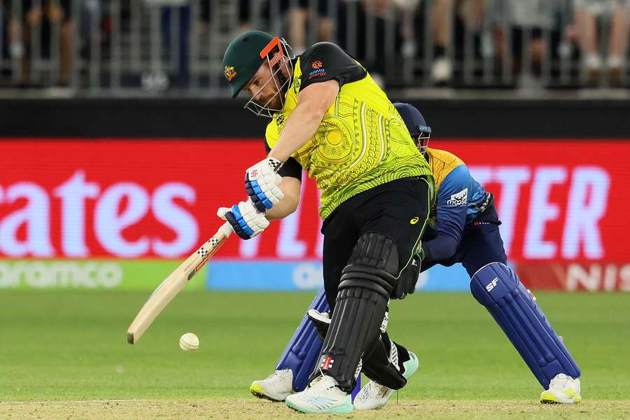 Finch bats in Australia's match against Sri Lanka