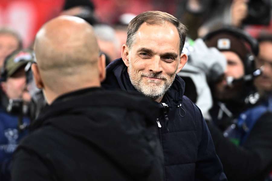 Tuchel i Guardiola podczas meczu Bayernu z Machesterem City