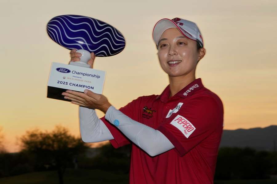 Kim Hyo-joo celebrates her win Kim Hyo-joo celebrates her win