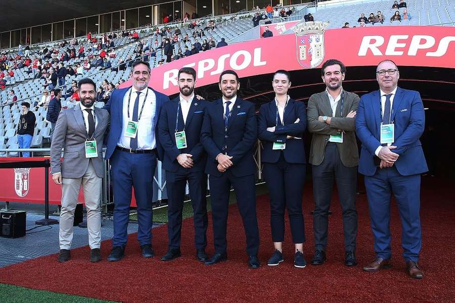 Os delegados da Liga Portugal e da LaLiga no SC Braga-Farense