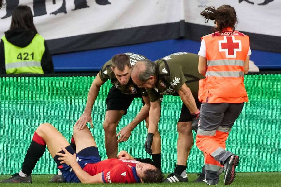 Herrando, lesionado en el Osasuna-Getafe Herrando, lesionado en el Osasuna-Getafe