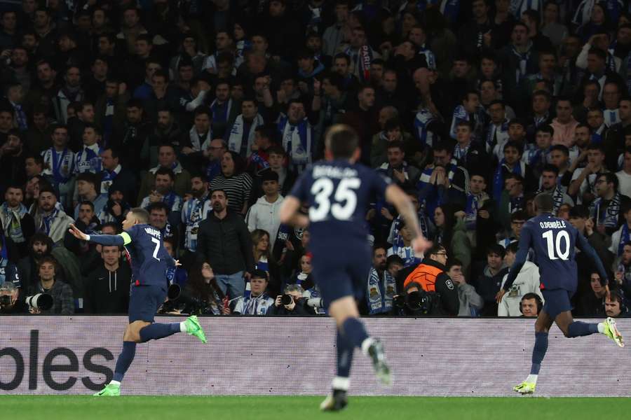 Mbappe celebrates second goal on the night