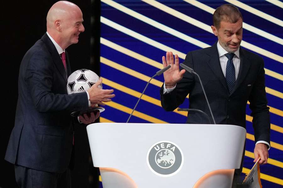 Infantino et Ceferin en février 2026.