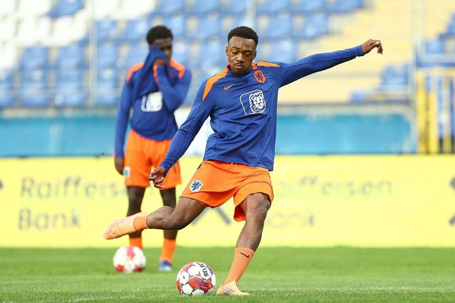 The Netherlands' Antoni Milambo during the warming-up before the Euro U21 qualifier against Bosnia & Herzegovina