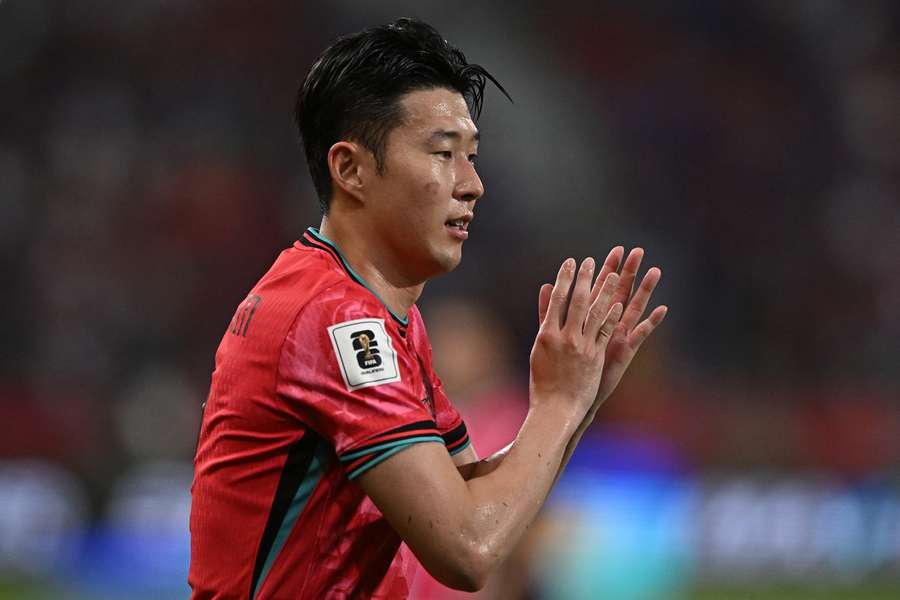 South Korea forward Son Heung-min celebrates