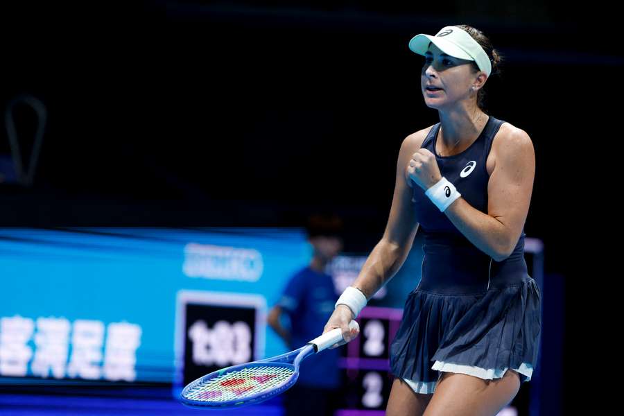 Bencic reacts during the final Bencic reacts during the final