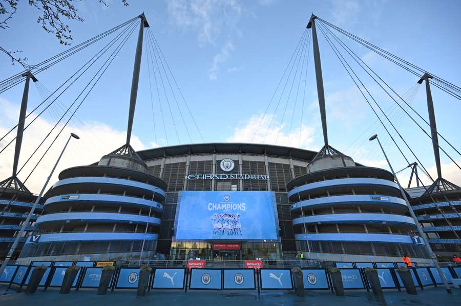 Manchester City celebrate winning the 2022 Premier League