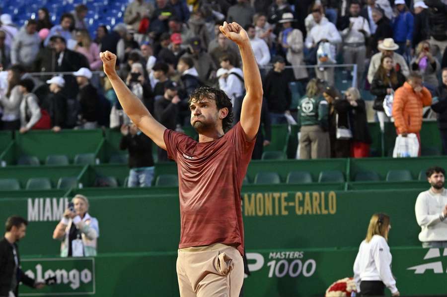 Vacherot celebrates his win over Musetti