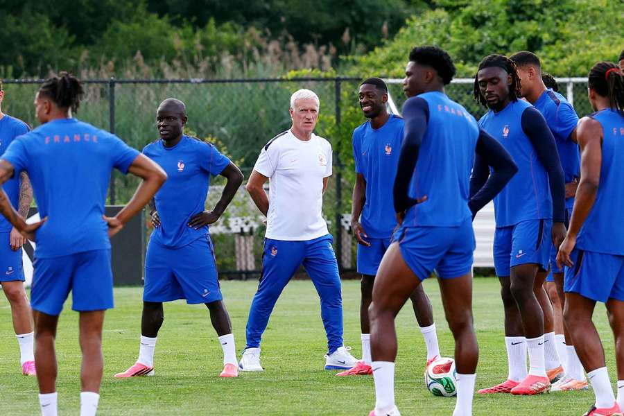 France coach Didier Deschamps takes part in a training session France coach Didier Deschamps takes part in a training session