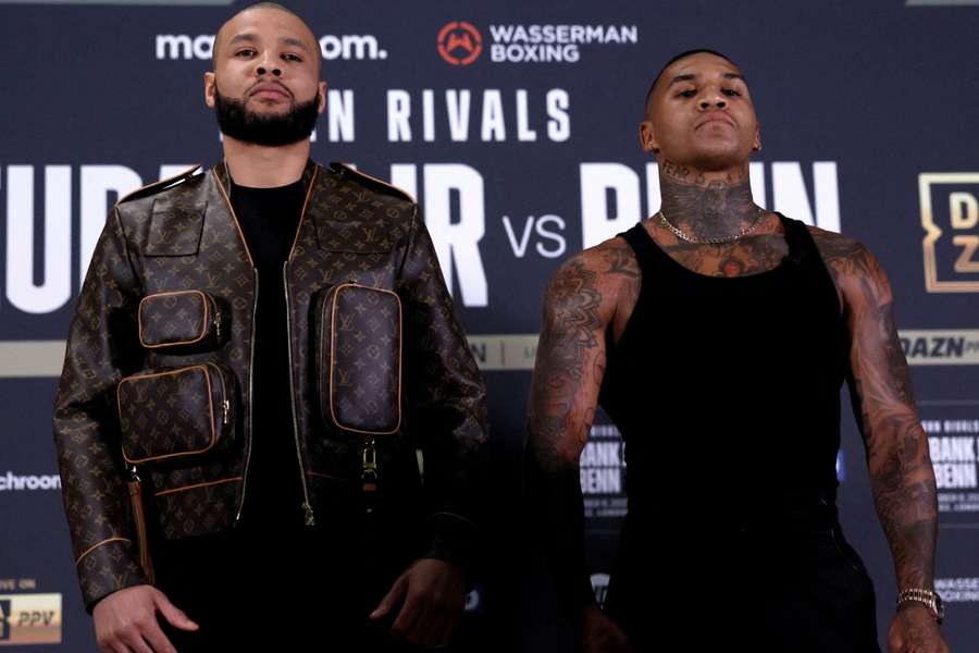 Chris Eubank Jr and Conor Benn (left to rigt) pose for a picture during the press conference