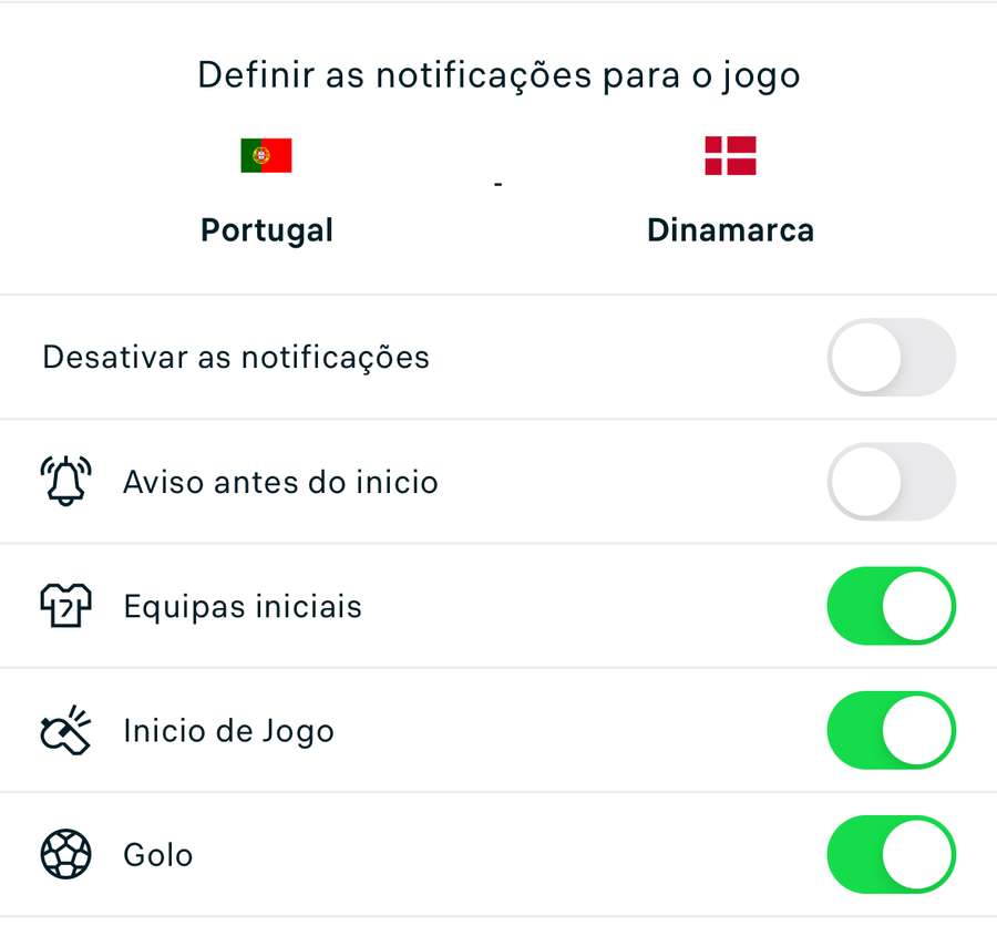 Notificações personalizadas.
