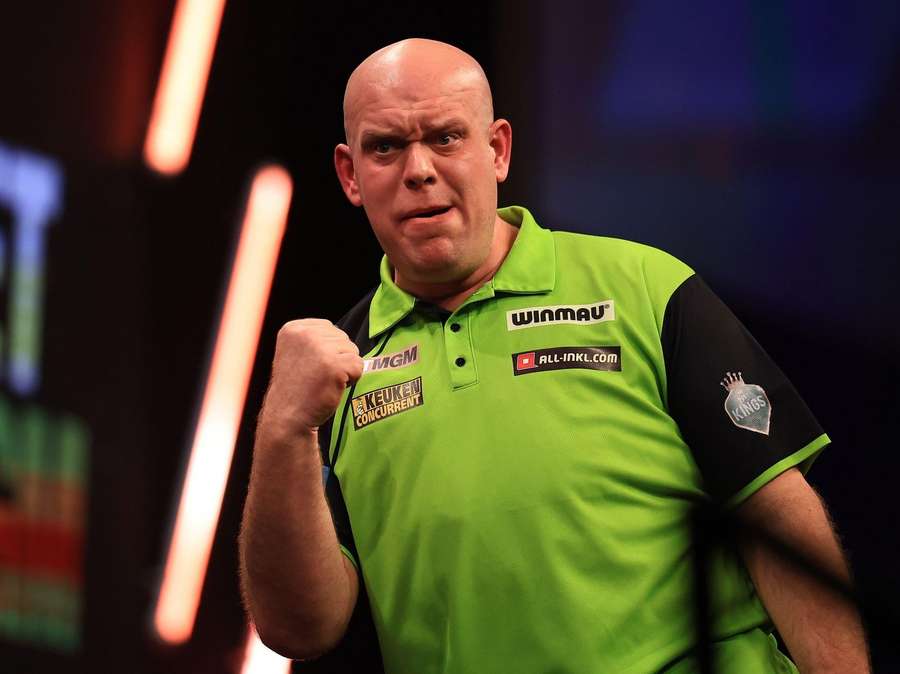 Michael van Gerwen in Liverpool vorige week