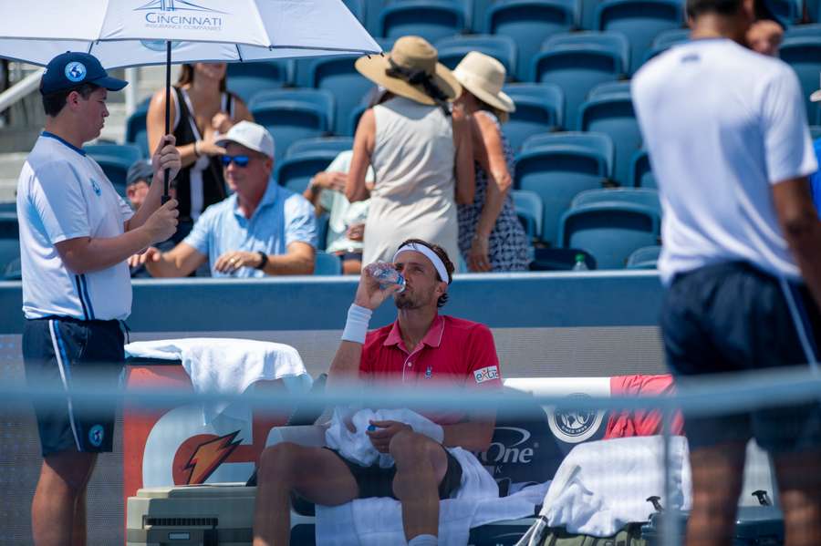 Arthur Rinderknech durante su victoria sobre Casper Ruud el 9 de agosto.