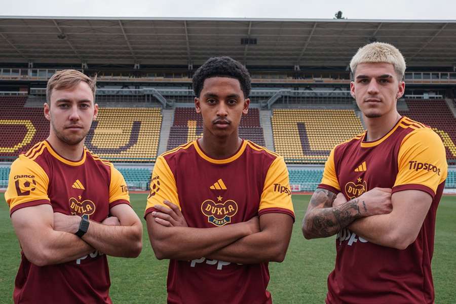 Zleva Bruno Unušič, Seif Ali Hindi a Dario Kreiker, nové posily Dukly.