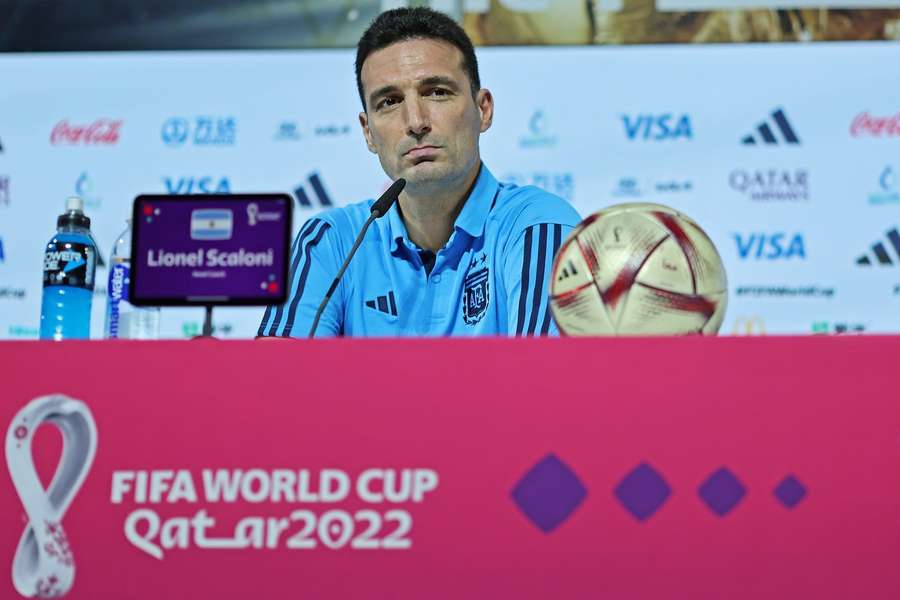 Lionel Scaloni ce samedi 17 décembre en conférence de presse.