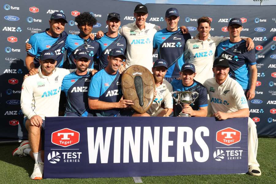 New Zealand celebrate their series win