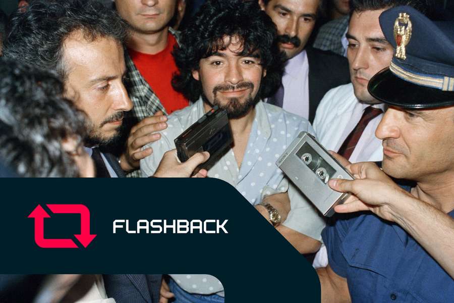 4 de setembro de 1989: chegada de Maradona ao aeroporto