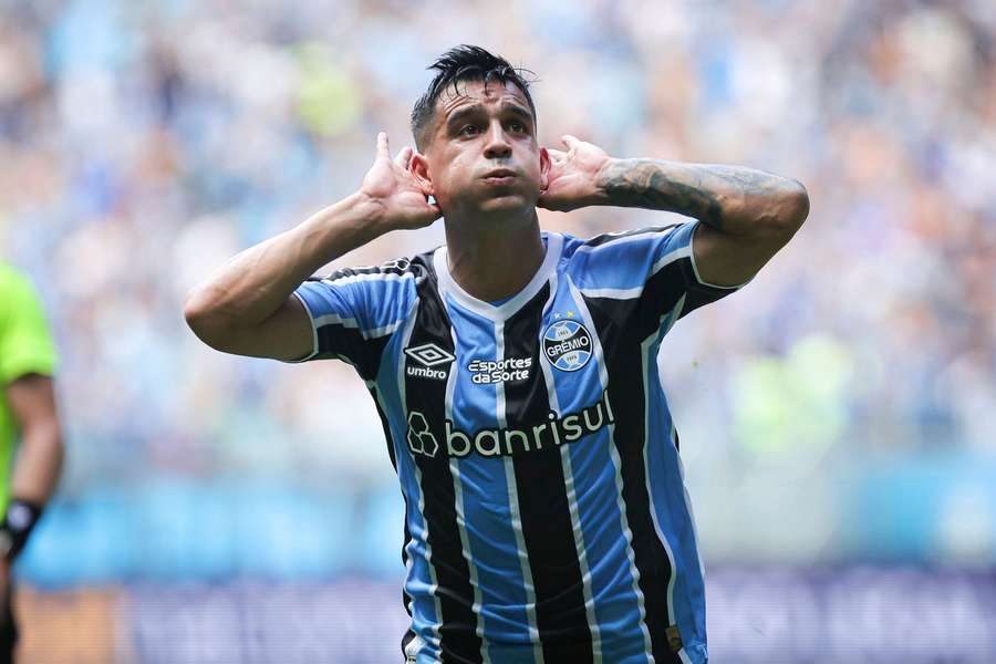 Cristaldo fez o gol gremista na vitória sobre o São Paulo