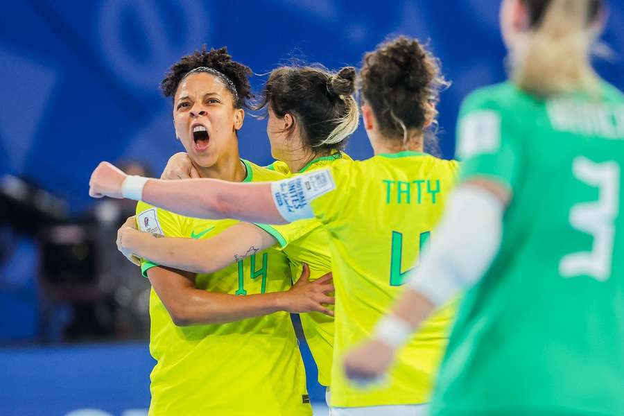 A festa das jogadoras do Brasil