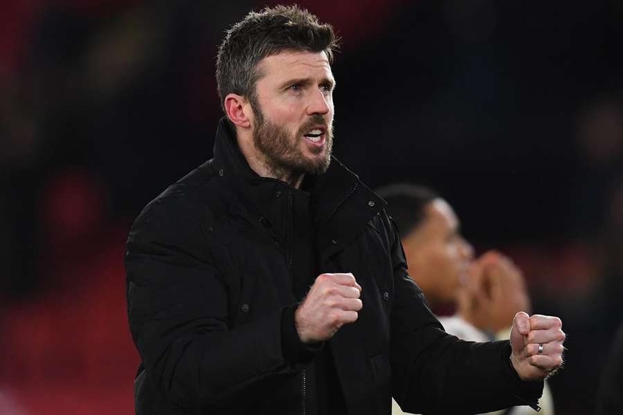 Middlesbrough manager Michael Carrick celebrates after his side beat Sheffield United