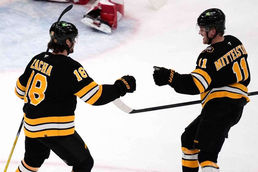 Zacha vstřelil proti Detroitu vítězný gól.