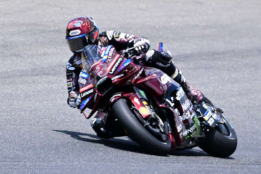 Marc Marquez steers his motorbike during the Italian MotoGP Grand Prix at Mugello