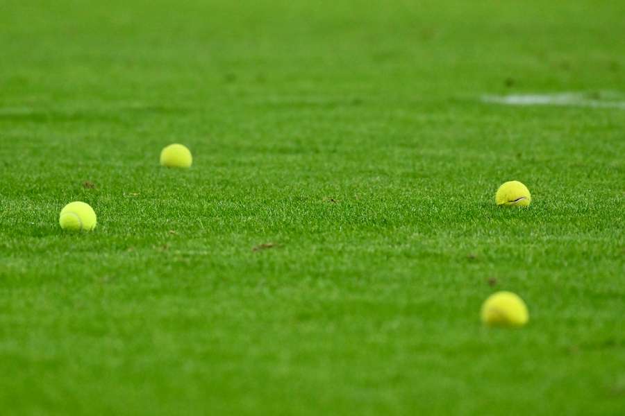 The Brondby supporters threw tennis ball on to the pitch The Brondby supporters threw tennis ball on to the pitch