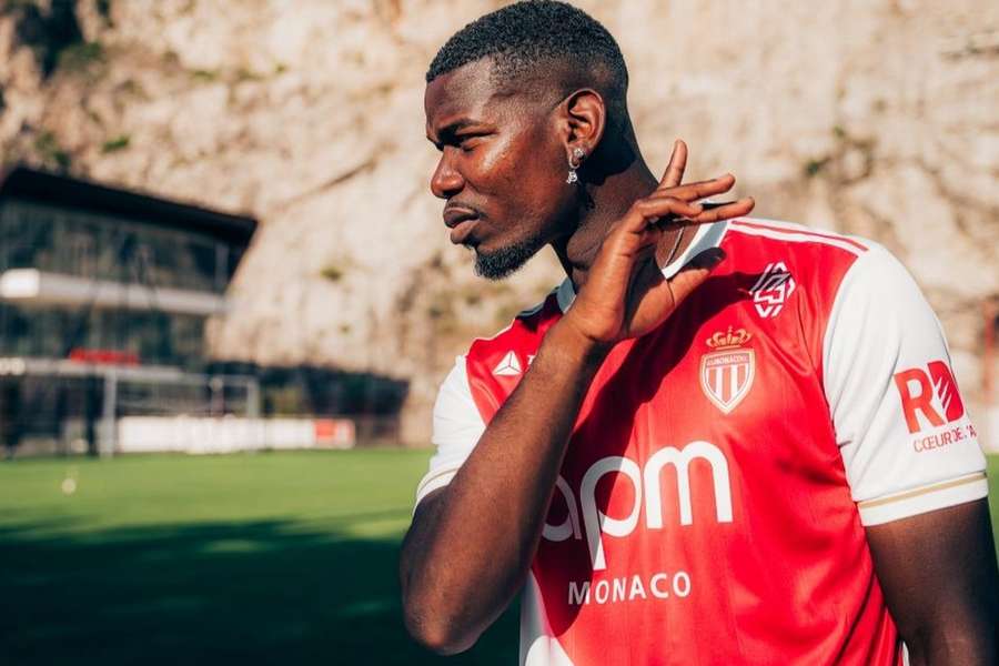 Paul Pogba au centre d'entraînement de l'AS Monaco.