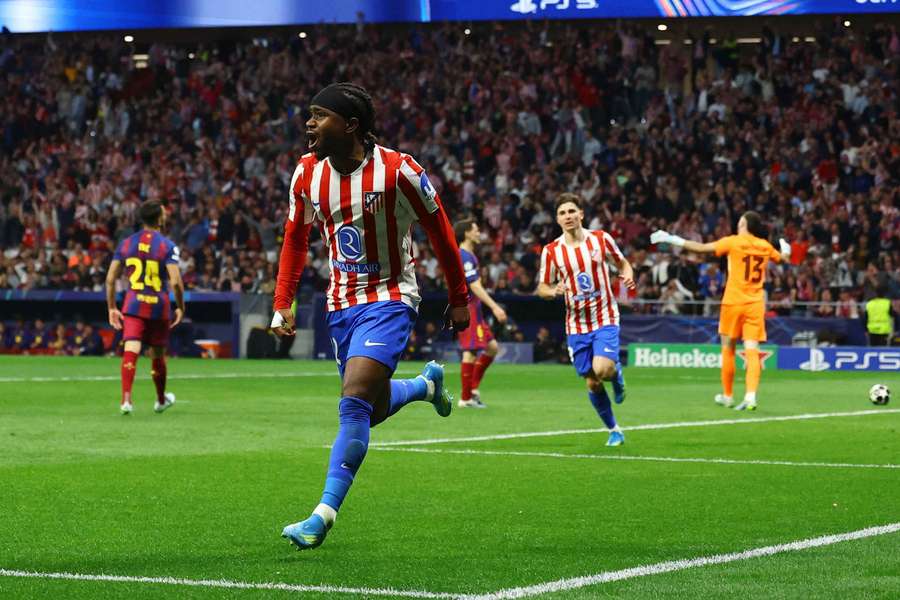 Atletico Madrid's Ademola Lookman celebrates scoring against Barcelona