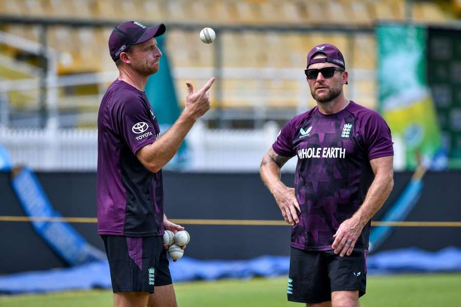 Jos Buttler with England coach Brendon McCullum