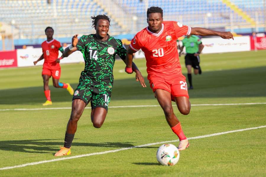 Nigeria's Simon Karshe Cletus in action against Benin earlier in the tournament Nigeria's Simon Karshe Cletus in action against Benin earlier in the tournament