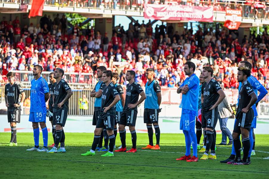 Juventus players approach their supporters following their humiliating defeat to Monza.