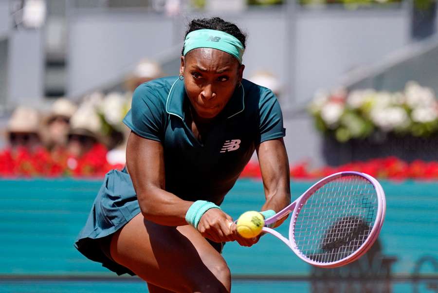 Coco Gauff in action during her match against Sorana Cirstea