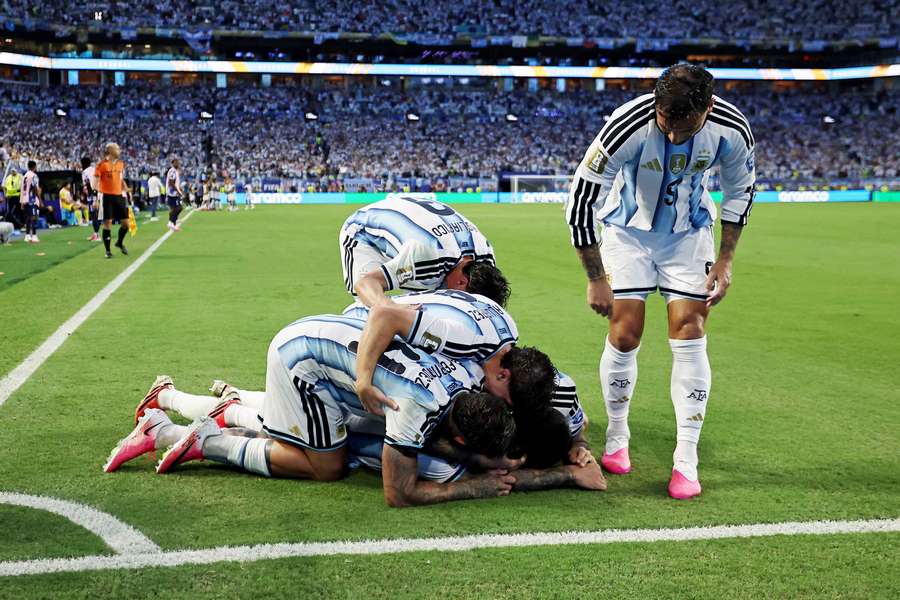 Argentinská radost z gólu. Argentinská radost z gólu.