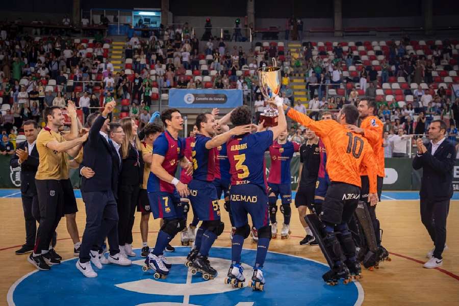 El Barça, campeón de la OK Liga, de hockey patines
