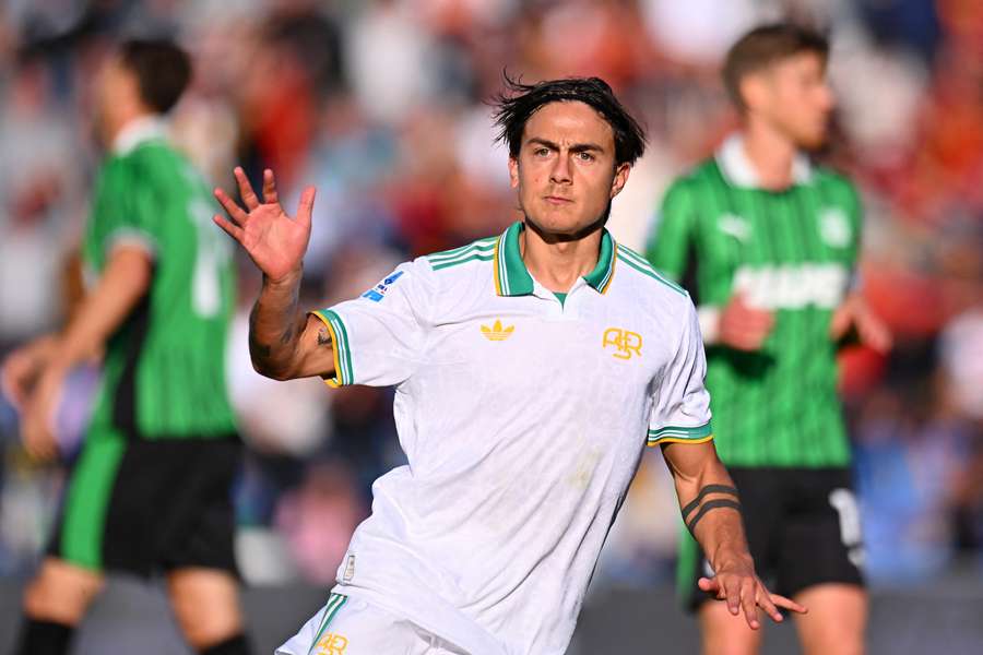 Dybala celebrates his winning goal Dybala celebrates his winning goal