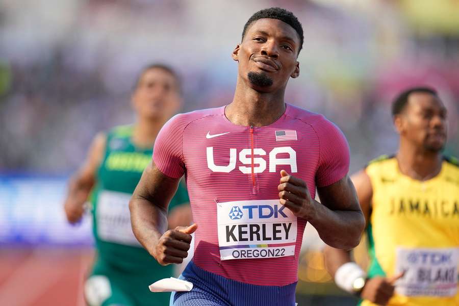 Kerley at the 2022 world championships in Oregon