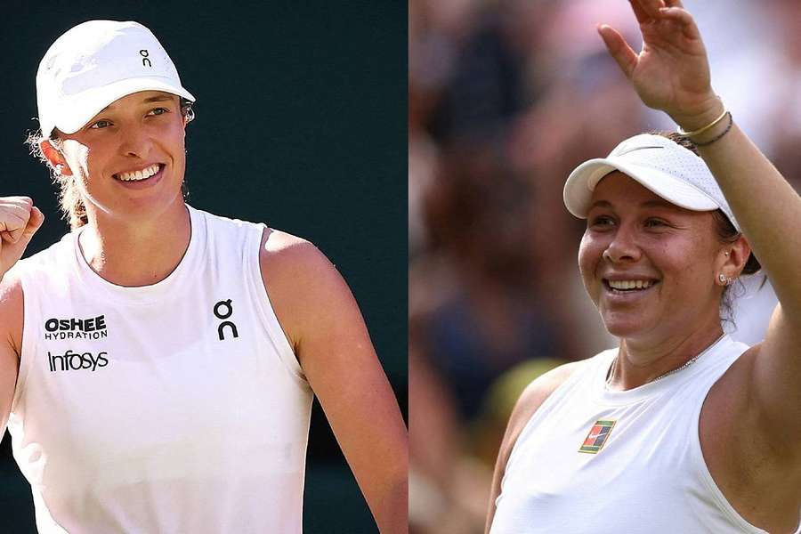 Swiatek, a la izquierda, y Anisimova jugarán la final de Wimbledon