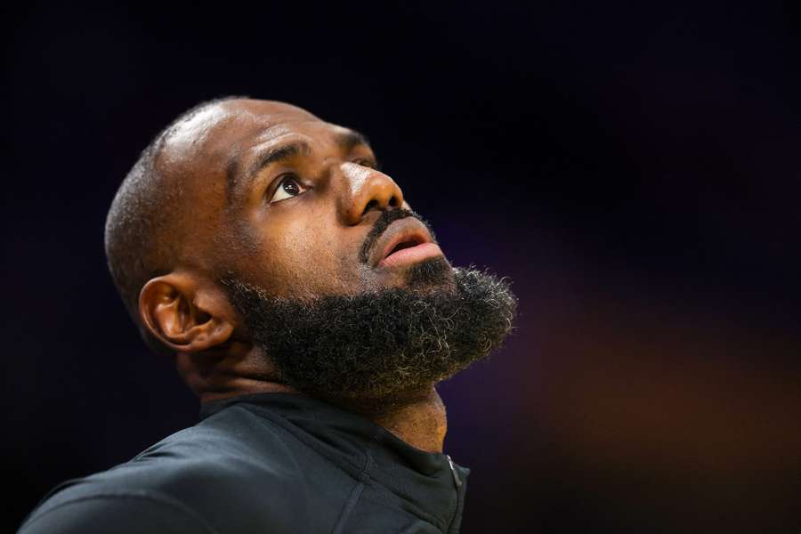 LeBron James à l'échauffement du match contre le Jazz.