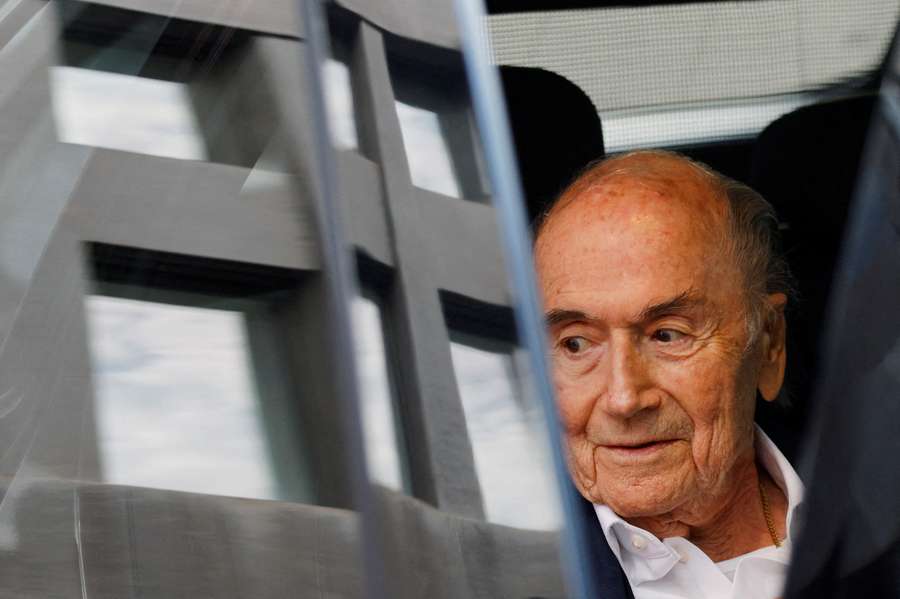 Sepp Blatter arrives at the tribunal for the verdict on corruption charges against him