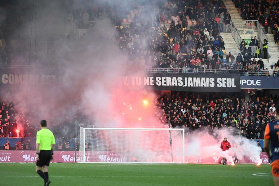 Os ultras do Paillade causaram o caos