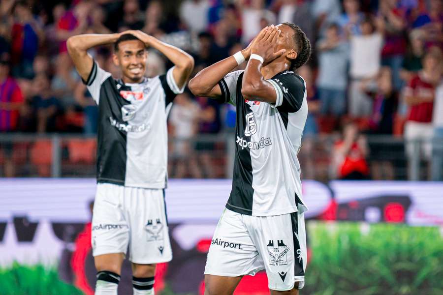 FC Basel's Junior Ze disappointed after missing a shot on goal during the match against FC Biel-Bienne 1896