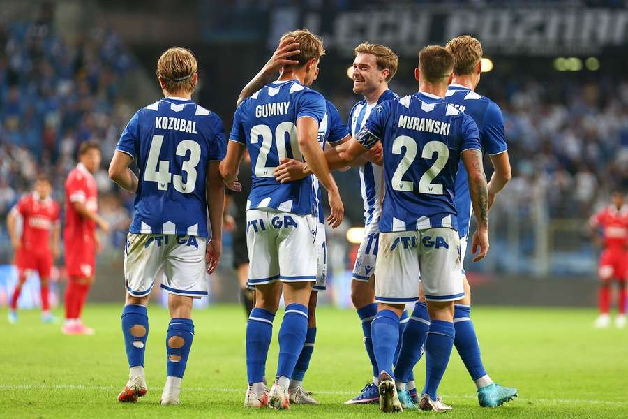 Lech Poznan secured their largest-ever European victory in the Europa League play-off round. Lech Poznan secured their largest-ever European victory in the Europa League play-off round.