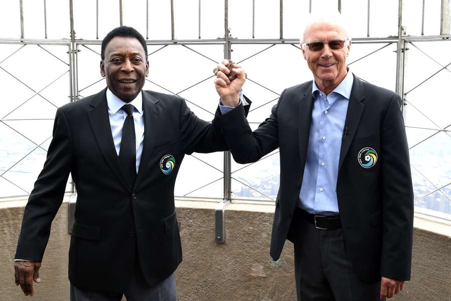 Beckenbauer und Pelé 2015 bei einem Wiedersehen in New York