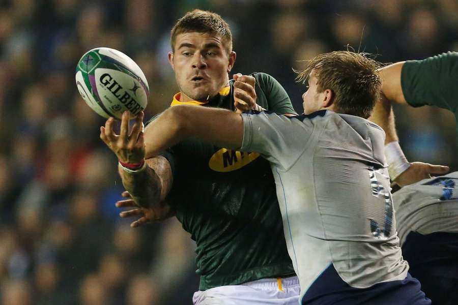 South Africa's Malcolm Marx in action against Scotland