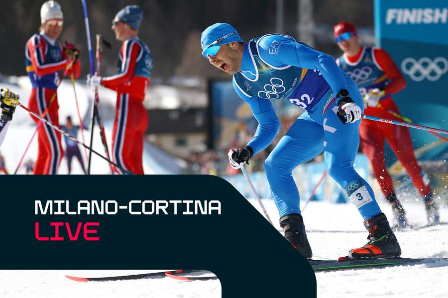 Federico Pellegrino festeggia all'arrivo il bronzo