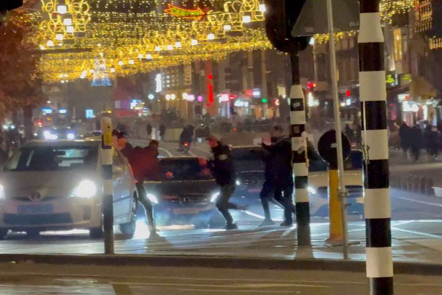  Israeli football supporters and Dutch youth clash near Amsterdam Central station