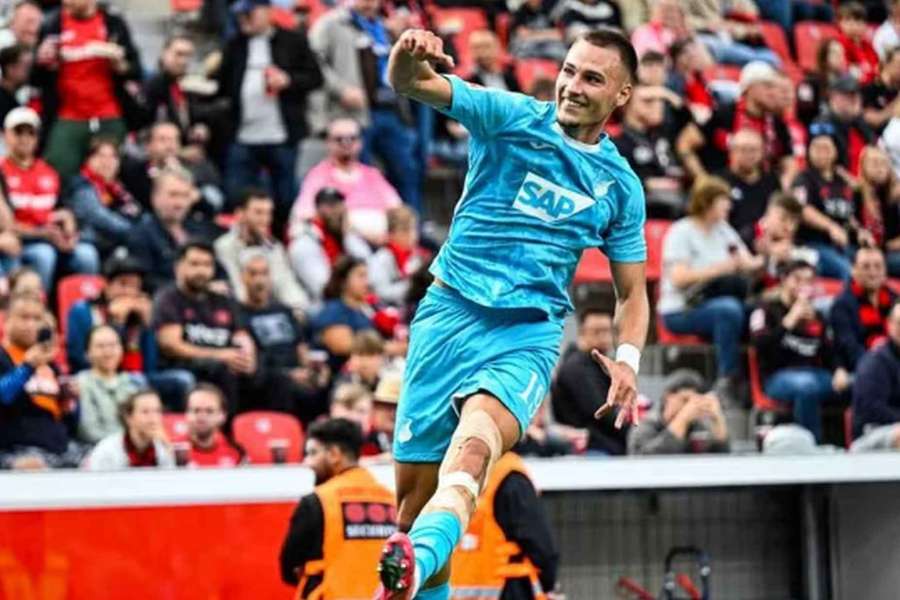 Radost v podání Hoffenheimu na stadionu Leverkusenu.