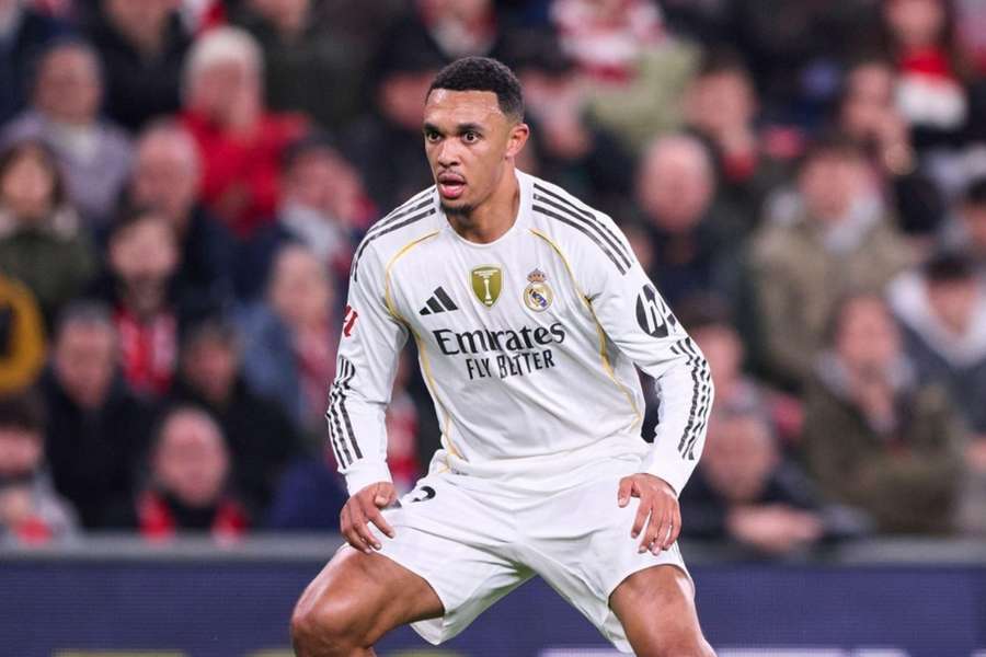 Trent Alexander-Arnold do Real Madrid durante a partida contra o Athletic Club Trent Alexander-Arnold do Real Madrid durante a partida contra o Athletic Club